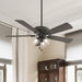 52 in. Bronze Ceiling Fan, Ceiling Fan with LED Light Kit and Pull Chain, Hugger Ceiling Fan with Light-2-ErisView