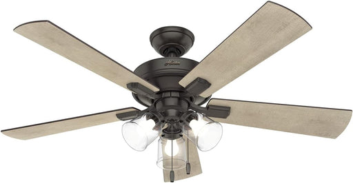 52 in. Bronze Ceiling Fan, Ceiling Fan with LED Light Kit and Pull Chain, Hugger Ceiling Fan with Light-1-ErisView