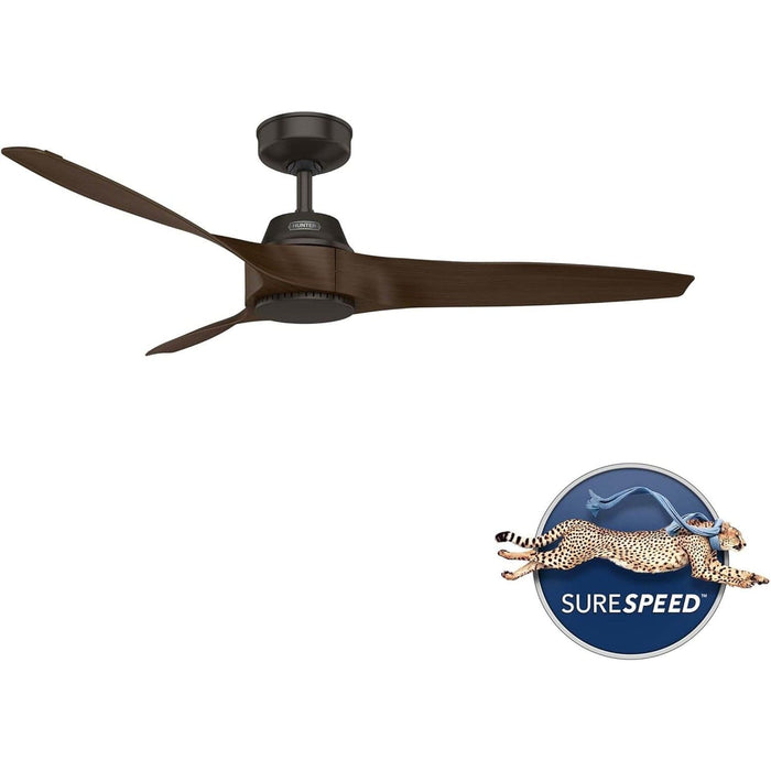 52 in. Bronze Ceiling Fan, Hugger Ceiling Fans, Wood Fans-2-ErisView