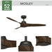 52 in. Bronze Ceiling Fan, Hugger Ceiling Fans, Wood Fans-3-ErisView