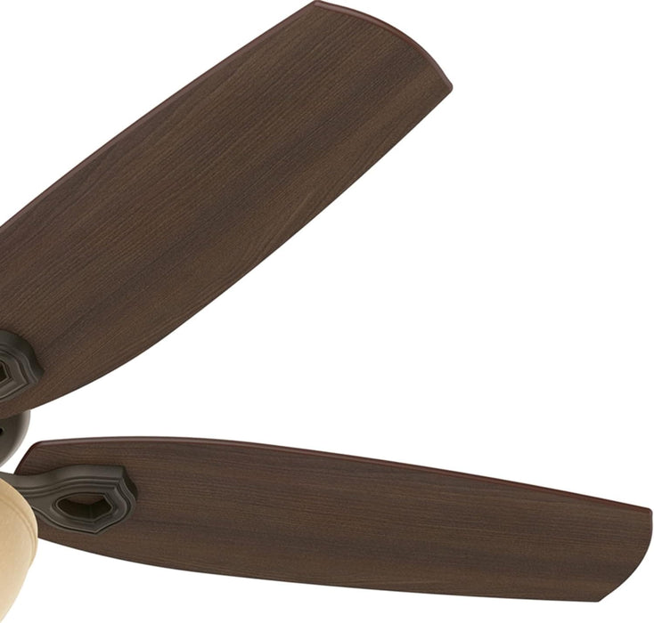52 in. Bronze Ceiling Fan, Indoor Ceiling Fan with LED Light and Pull Chain Control, Hugger Ceiling Fans-9-ErisView