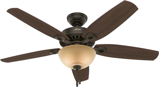 52 in. Bronze Ceiling Fan, Indoor Ceiling Fan with LED Light and Pull Chain Control, Hugger Ceiling Fans-1-ErisView