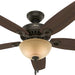 52 in. Bronze Ceiling Fan, Indoor Ceiling Fan with LED Light and Pull Chain Control, Hugger Ceiling Fans-1-ErisView