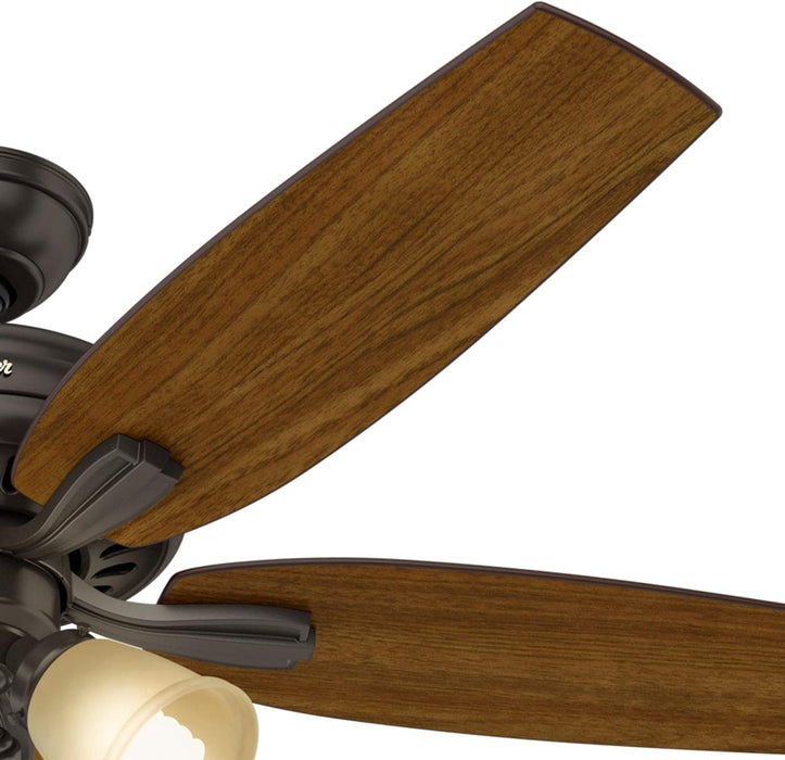 52 in. Bronze Ceiling Fan with LED Light Kit and Pull Chain, Ceiling Hugger Ceiling Fan with Light-10-ErisView