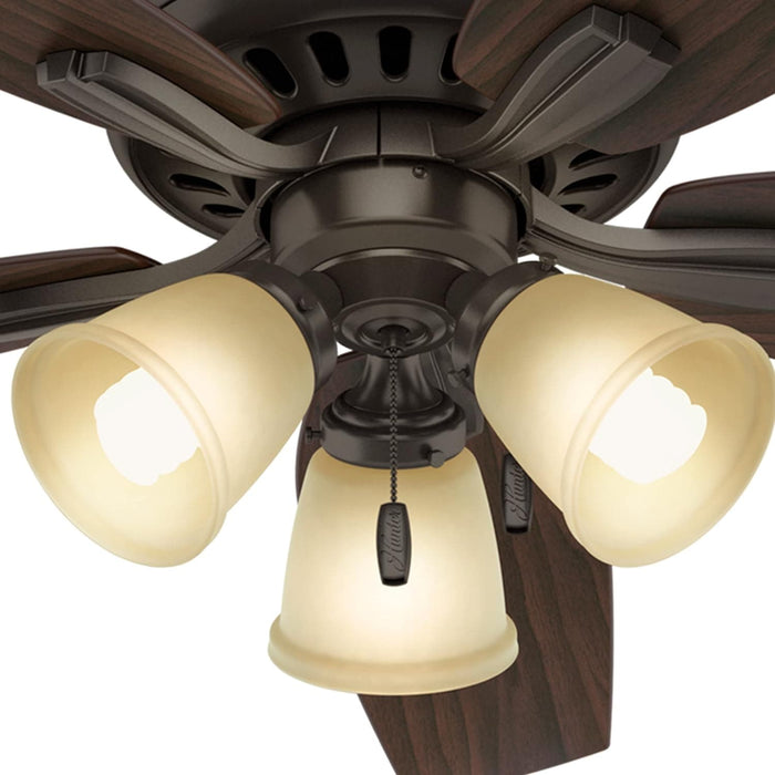 52 in. Bronze Ceiling Fan with LED Light Kit and Pull Chain, Ceiling Hugger Ceiling Fan with Light-6-ErisView