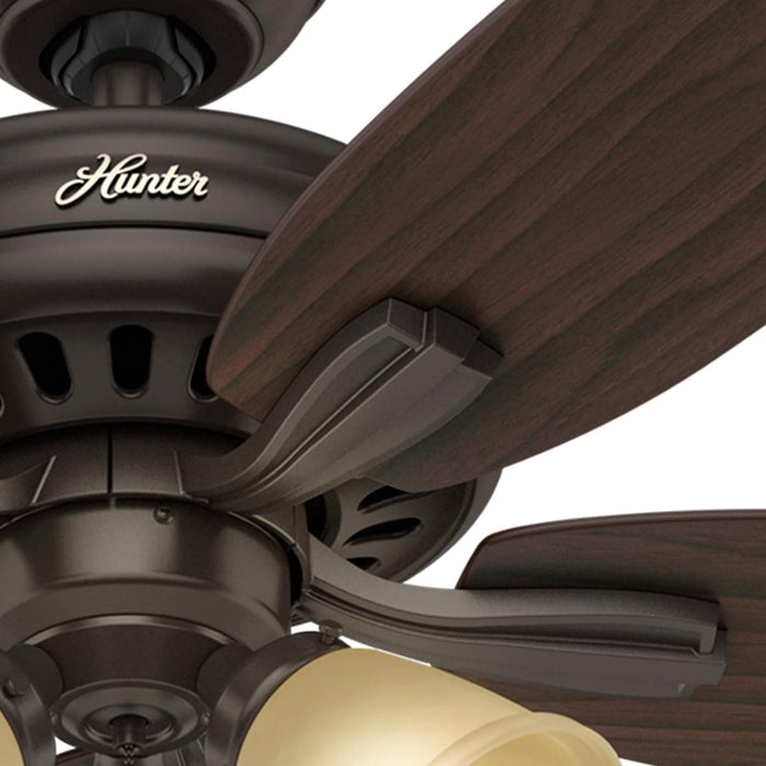 52 in. Bronze Ceiling Fan with LED Light Kit and Pull Chain, Ceiling Hugger Ceiling Fan with Light-7-ErisView