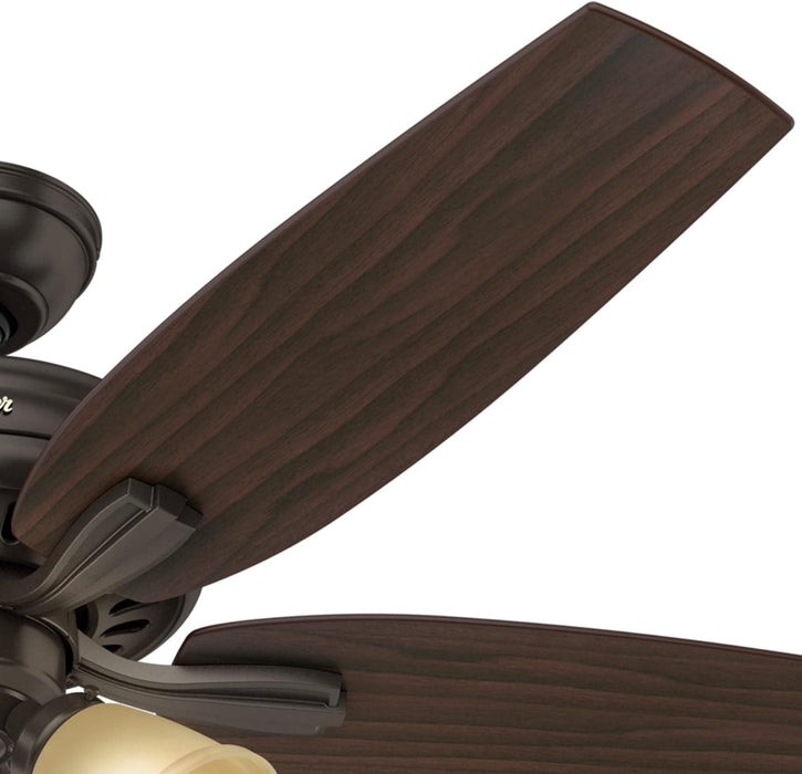 52 in. Bronze Ceiling Fan with LED Light Kit and Pull Chain, Ceiling Hugger Ceiling Fan with Light-9-ErisView