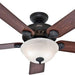 52 in. Bronze Ceiling Fan with LED Light Kit and Pull Chain, Hugger Ceiling Fan with Light-1-ErisView