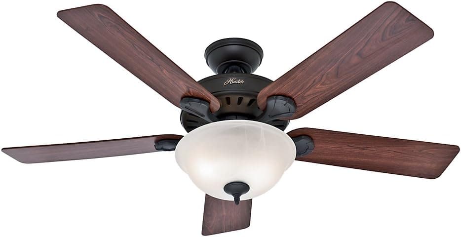 52 in. Bronze Ceiling Fan with LED Light Kit and Pull Chain, Hugger Ceiling Fan with Light-1-ErisView