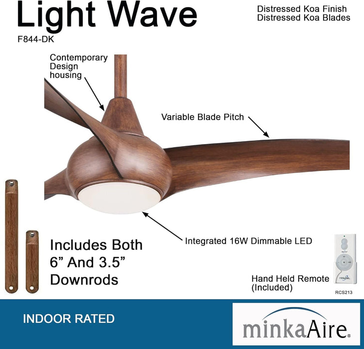 52 in. Brown Ceiling Fan with Low Profile Light and Remote Control-2-ErisView