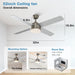 52 in. Brushed Ceiling Fan, Ceiling Fan with LED Light and Remote Control-6-ErisView