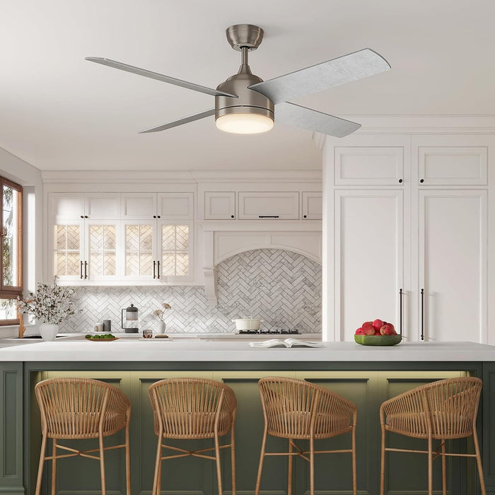 52 in. Brushed Ceiling Fan, Ceiling Fan with LED Light and Remote Control-8-ErisView