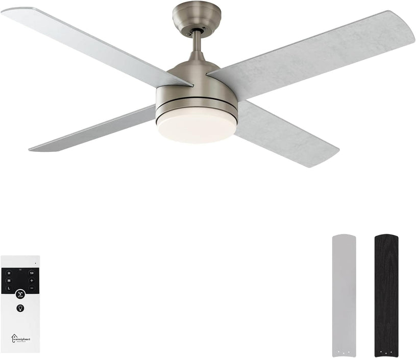 52 in. Brushed Ceiling Fan, Ceiling Fan with LED Light and Remote Control-1-ErisView