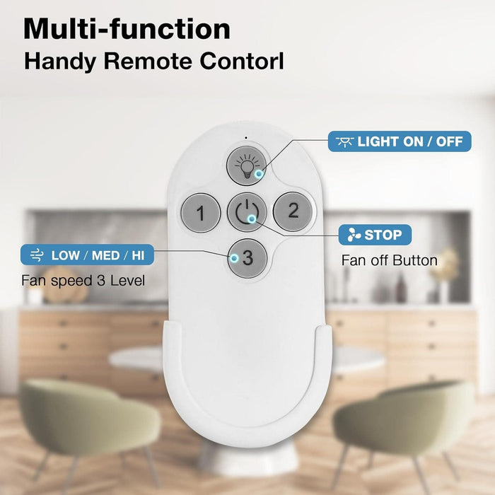 52 in. Brushed Nickel Ceiling Fan, Flush Mount Ceiling Fan with Light Remote Control, 3 Blade Ceiling Fan-3-ErisView