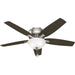 52 in. Brushed Nickel Ceiling Fan, Low Ceiling Fan with LED Light Kit and Pull Chain, Hugger Ceiling Fans-10-ErisView