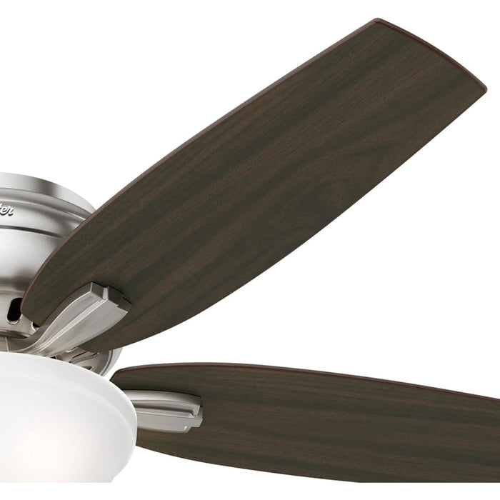 52 in. Brushed Nickel Ceiling Fan, Low Ceiling Fan with LED Light Kit and Pull Chain, Hugger Ceiling Fans-13-ErisView