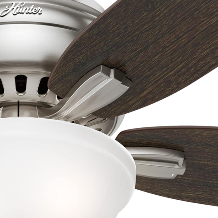 52 in. Brushed Nickel Ceiling Fan, Low Ceiling Fan with LED Light Kit and Pull Chain, Hugger Ceiling Fans-7-ErisView