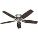 52 in. Brushed Nickel Ceiling Fan, Low Ceiling Fan with LED Light Kit and Pull Chain, Hugger Ceiling Fans-9-ErisView