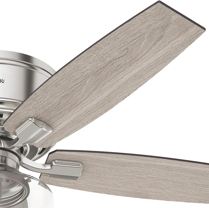 52 in. Brushed Nickel Ceiling Fan, Low Profile Ceiling Fan with LED Light Kit and Remote Control, Hugger Ceiling Fans-11-ErisView