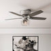 52 in. Brushed Nickel Ceiling Fan, Low Profile Ceiling Fan with LED Light Kit and Remote Control, Hugger Ceiling Fans-3-ErisView