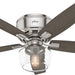52 in. Brushed Nickel Ceiling Fan, Low Profile Ceiling Fan with LED Light Kit and Remote Control, Hugger Ceiling Fans-1-ErisView