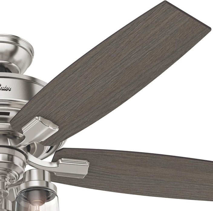 52 in. Brushed Nickel Ceiling Fan with LED Light Kit and Handheld Remote, Ceiling Hugger Ceiling Fan with Light-10-ErisView