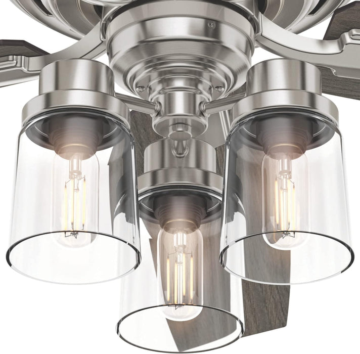 52 in. Brushed Nickel Ceiling Fan with LED Light Kit and Handheld Remote, Ceiling Hugger Ceiling Fan with Light-7-ErisView