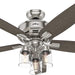 52 in. Brushed Nickel Ceiling Fan with LED Light Kit and Handheld Remote, Ceiling Hugger Ceiling Fan with Light-1-ErisView