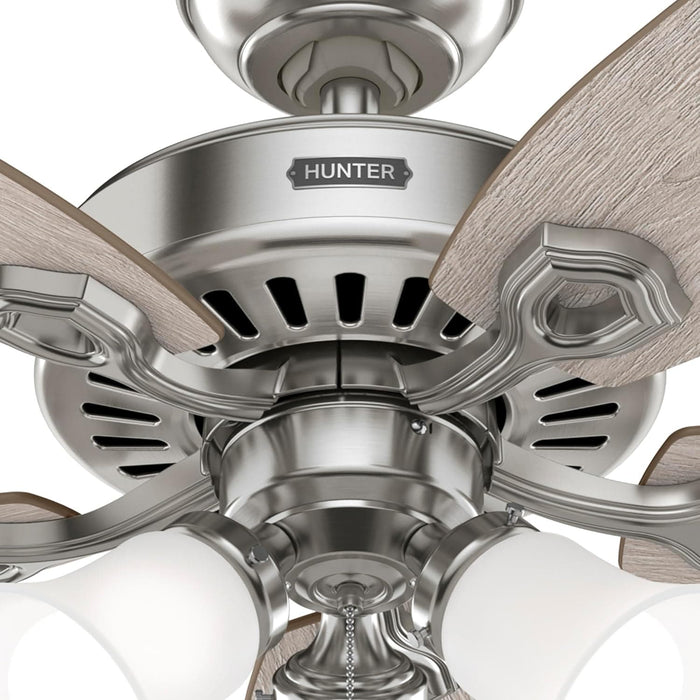 52 in. Brushed Nickel Ceiling Fan with LED Light Kit and Pull Chain, Ceiling Hugger Ceiling Fans-8-ErisView