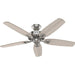 52 in. Brushed Nickel Ceiling Fan with LED Light Kit and Pull Chain, Ceiling Hugger Ceiling Fans-9-ErisView
