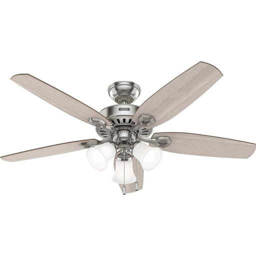 52 in. Brushed Nickel Ceiling Fan with LED Light Kit and Pull Chain, Ceiling Hugger Ceiling Fans-1-ErisView