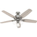 52 in. Brushed Nickel Ceiling Fan with LED Light Kit and Pull Chain, Ceiling Hugger Ceiling Fans-1-ErisView