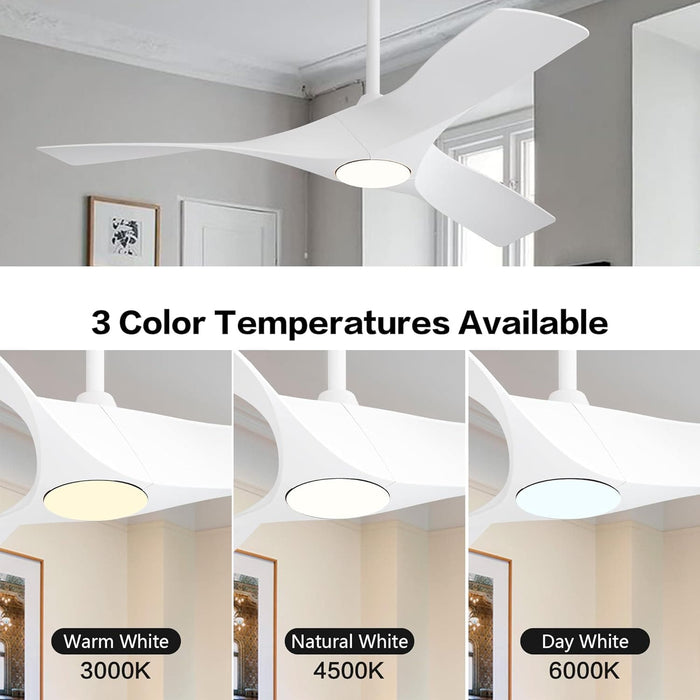 52 in. Brushed Nickel Ceiling Fan with Remote, Modern Reversible Quiet Ceiling Fan for Kitchen Bedroom Living Room-13-ErisView