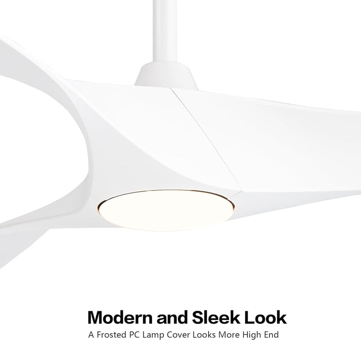 52 in. Brushed Nickel Ceiling Fan with Remote, Modern Reversible Quiet Ceiling Fan for Kitchen Bedroom Living Room-15-ErisView