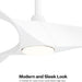 52 in. Brushed Nickel Ceiling Fan with Remote, Modern Reversible Quiet Ceiling Fan for Kitchen Bedroom Living Room-15-ErisView