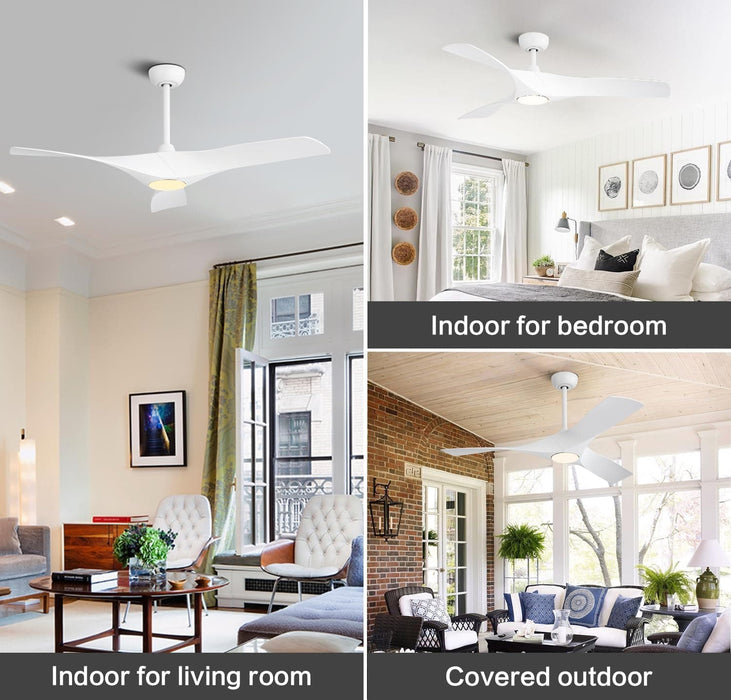 52 in. Brushed Nickel Ceiling Fan with Remote, Modern Reversible Quiet Ceiling Fan for Kitchen Bedroom Living Room-16-ErisView