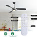 52 in. Brushed Nickel Ceiling Fan with Remote, Modern Reversible Quiet Ceiling Fan for Kitchen Bedroom Living Room-19-ErisView