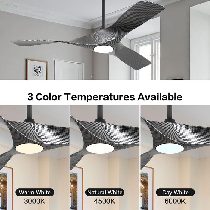 52 in. Brushed Nickel Ceiling Fan with Remote, Modern Reversible Quiet Ceiling Fan for Kitchen Bedroom Living Room-21-ErisView