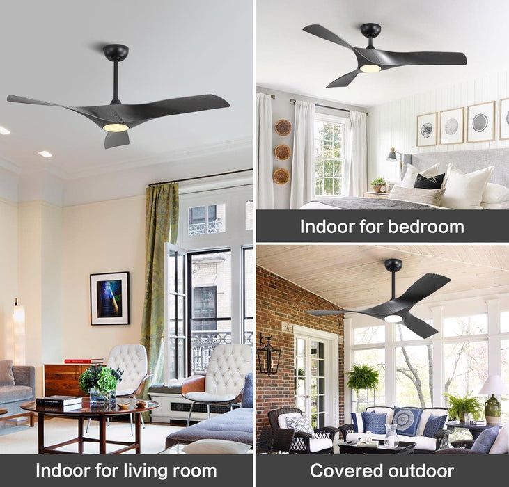 52 in. Brushed Nickel Ceiling Fan with Remote, Modern Reversible Quiet Ceiling Fan for Kitchen Bedroom Living Room-24-ErisView