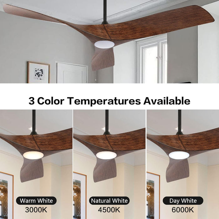 52 in. Brushed Nickel Ceiling Fan with Remote, Modern Reversible Quiet Ceiling Fan for Kitchen Bedroom Living Room-29-ErisView