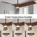 52 in. Brushed Nickel Ceiling Fan with Remote, Modern Reversible Quiet Ceiling Fan for Kitchen Bedroom Living Room-29-ErisView