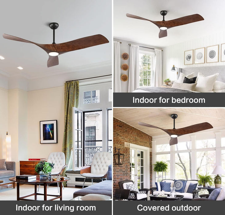 52 in. Brushed Nickel Ceiling Fan with Remote, Modern Reversible Quiet Ceiling Fan for Kitchen Bedroom Living Room-30-ErisView