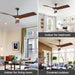 52 in. Brushed Nickel Ceiling Fan with Remote, Modern Reversible Quiet Ceiling Fan for Kitchen Bedroom Living Room-30-ErisView