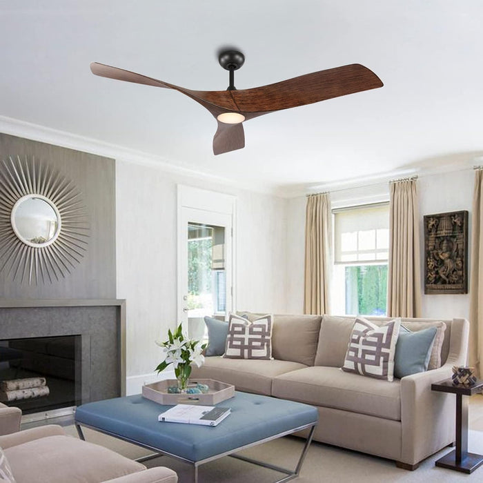 52 in. Brushed Nickel Ceiling Fan with Remote, Modern Reversible Quiet Ceiling Fan for Kitchen Bedroom Living Room-32-ErisView