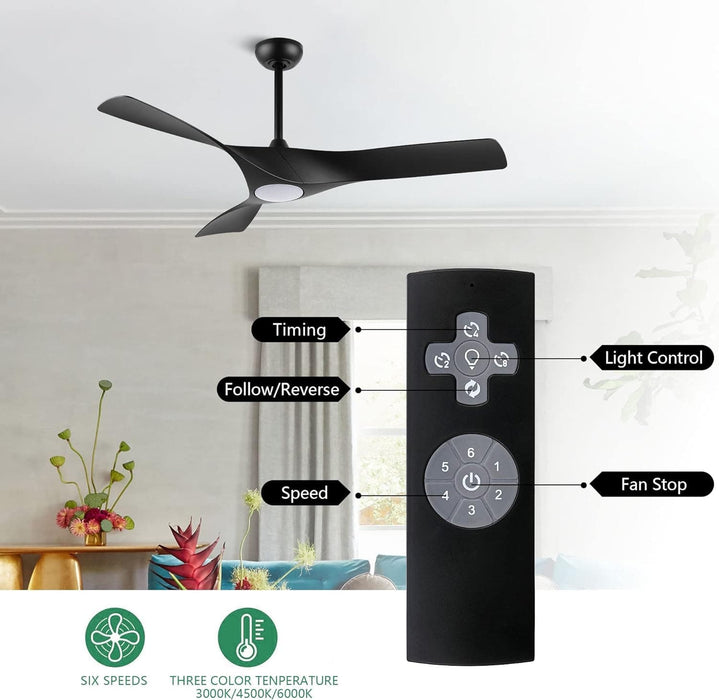 52 in. Brushed Nickel Ceiling Fan with Remote, Modern Reversible Quiet Ceiling Fan for Kitchen Bedroom Living Room-35-ErisView