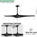 52 in. Brushed Nickel Ceiling Fan with Remote, Modern Reversible Quiet Ceiling Fan for Kitchen Bedroom Living Room-36-ErisView