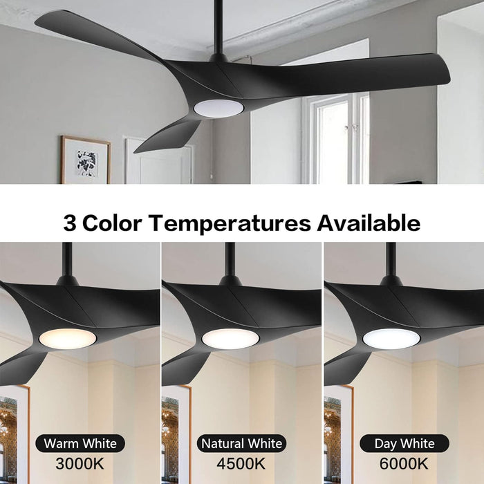 52 in. Brushed Nickel Ceiling Fan with Remote, Modern Reversible Quiet Ceiling Fan for Kitchen Bedroom Living Room-38-ErisView