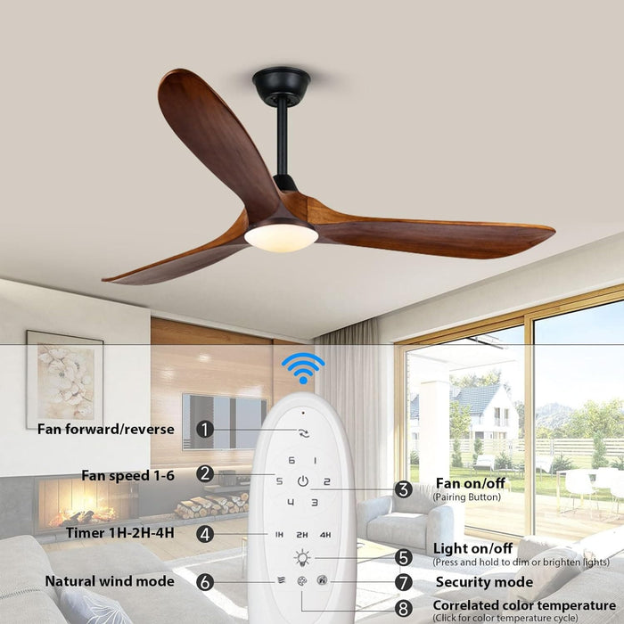 52 in. Caged Rustic Farmhouse Industrial Ceiling Fan with Light and Remote, Outdoor Ceiling Fans for Patio, Reversible Ceiling Fan Light Fixture-13-ErisView