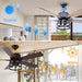 52 in. Caged Rustic Farmhouse Industrial Ceiling Fan with Light and Remote, Outdoor Ceiling Fans for Patio, Reversible Ceiling Fan Light Fixture-2-ErisView