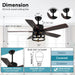 52 in. Caged Rustic Farmhouse Industrial Ceiling Fan with Light and Remote, Outdoor Ceiling Fans for Patio, Reversible Ceiling Fan Light Fixture-4-ErisView